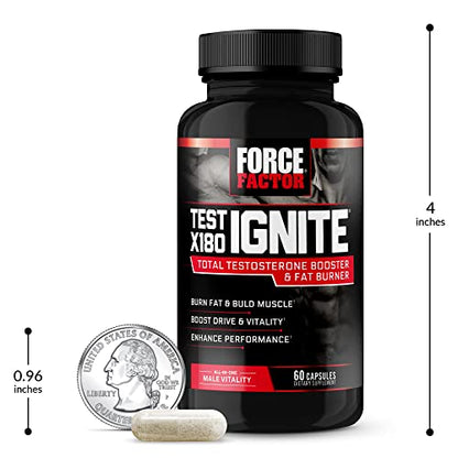 FORCE FACTOR Test X180 Ignite Testosterone Booster for Men, Testosterone Support