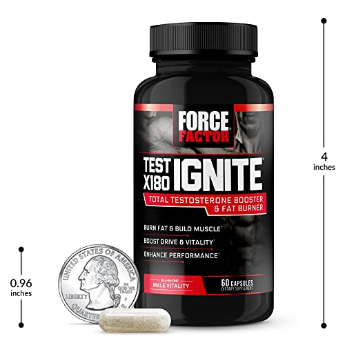FORCE FACTOR Test X180 Ignite Testosterone Booster for Men, Testosterone Support Force Factor