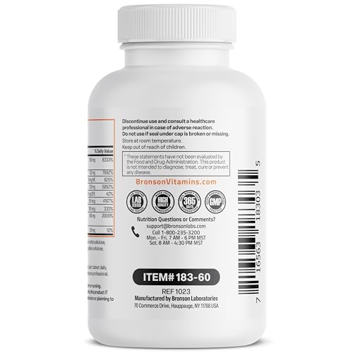 Bronson Vitamin B 100 Complex High Potency Sustained Release (Vitamin B1, B2, B3, B6) Bronson