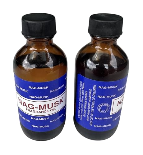 Premium Fragrance Oil 2 Bottles Nag-Musk or Nag-White Sage, 2 Ounces Each in a Glass Bottle Generic