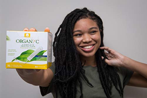 Organyc 100% Certified Organic Cotton Tampons, Plant-Based Eco-Applicator, Regular Flow, 16 Count Organyc