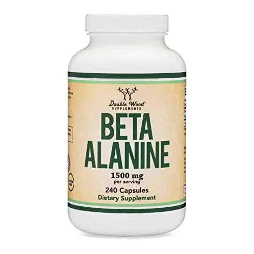Beta Alanine Powder Capsules (Bulk Jar 240 Pills, 1.5 Gram Servings) Stimulant Free Pre Double Wood Supplements