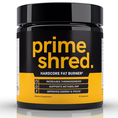 PrimeShred Fat Burner Pills for Men, Triple Action Weight Loss Supplement with Caffeine