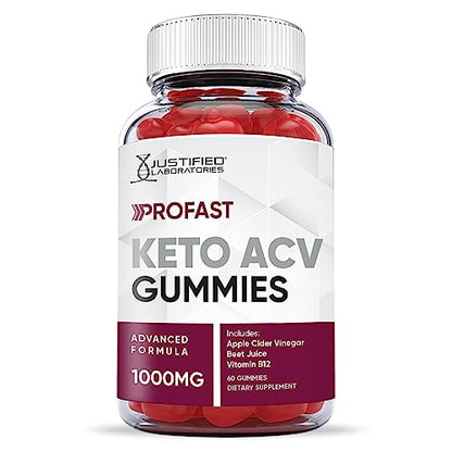 Justified Laboratories ProFast Keto ACV Gummies 1000MG Pro Fast Vegan Non GMO