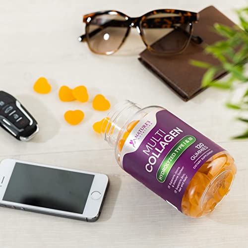 Collagen Gummies with Biotin - Hydrolyzed Collagen Peptides Supplement Types I and III