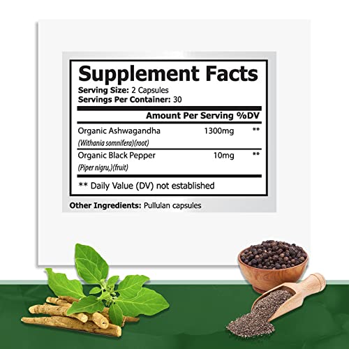 GreeNatr Total Wellness Support with Ashwagandha Capsules with Black Pepper for Enhanced Absorption GreeNatr