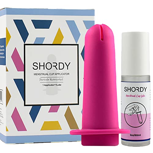 SHORDY Applicator Tool for Menstrual Cups for Easy Insertion with Lube Gel, Reusable Period Cup