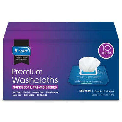 Inspire Adult Wet Wipes, Adult Wash Cloths, Adult Wipes for Incontinence