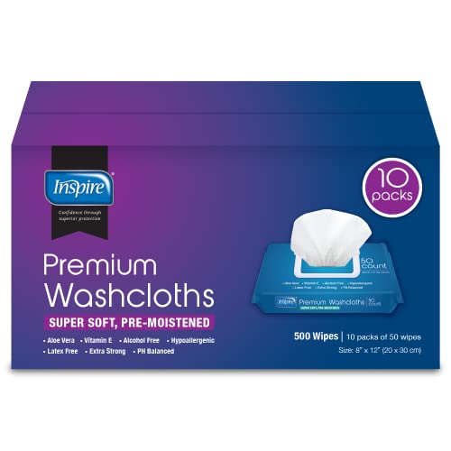 Inspire Adult Wet Wipes, Adult Wash Cloths, Adult Wipes for Incontinence