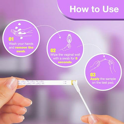 Easy@Home Vaginal pH Test -10 Strips | BV Test Kit at Home for Women | Yeast Infection Test + pH Balance