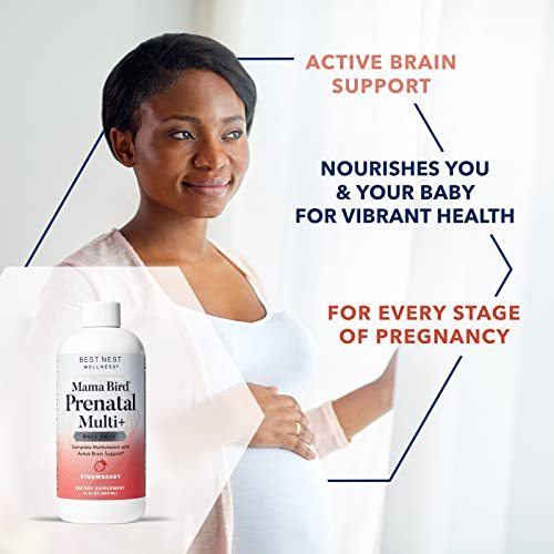 Best Nest Wellness Mama Bird Liquid Prenatal Vitamin, Methylated Prenatal Vitamins Best Nest Wellness