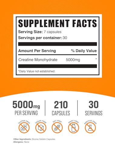 BULKSUPPLEMENTS.COM Creatine Monohydrate Capsules - Micronized Creatine Monohy BULKSUPPLEMENTS.COM