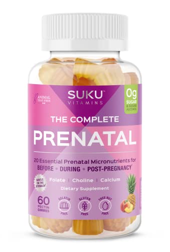 SUKU Vitamins - Complete Prenatal - Enriched with Calcium, Vitamin K2, Vitamin B12