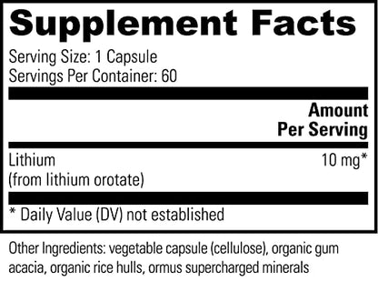 Global Healing Lithium Orotate Brain Health Supplement - Supports Mood