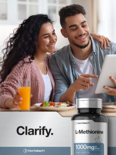 L Methionine 1000mg | 100 Capsules | Non-GMO, Gluten Free | Free Form Supplement