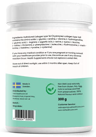 Collagen Peptides Powder Supplement, Support Joint, Bone, Skin, Muscles, Hair, Nail Growth Ved