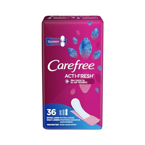 Carefree Liners Extra Long- Pantiliners for Women 36 Count (Pack of 3), Set with Feminine Flushable Msupps.com