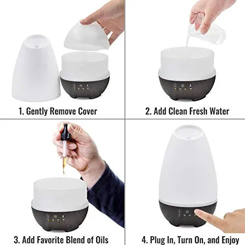 HealthSmart Essential Oil Diffuser, Cool Mist Humidifier and Aromatherapy Diffuser, FSA HSA Eligible with 500ML HealthSmart