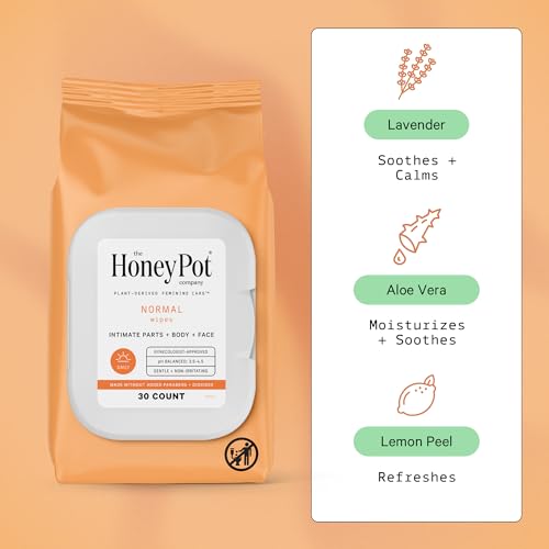 The Honey Pot Company - Feminine Wipes - Daily PH Balancing, Fragrance & Sulfate Free Wipes The Honey Pot Company