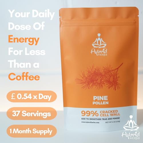 HYBRID HERBS - PINE POLLEN | 99% Cracked Cell Wall Powder | Highly Bioavailable
