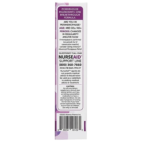 Amberen Perimenopause, Peri-Menopause Multi-Symptom Relief, Vitamin B, Vitamin E & Antioxidants Amberen