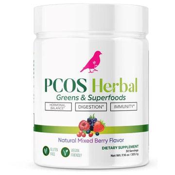 PCOS Herbal Green Superfood Probiotic Powder Mix: Hormonal Balance, Energy Boost