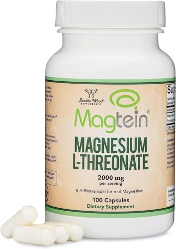 Magnesium L Threonate Capsules (Magtein) – High Absorption Supplement – Bioavailable Double Wood Supplements