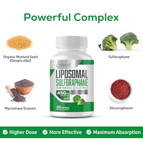 Osasuna Liposomal Sulforaphane 450MG, Maximum Absorption,180 Softgel