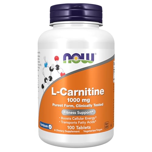 NOW Supplements, L-Carnitine 1,000 mg, Purest Form, Amino Acid, Fitness Support
