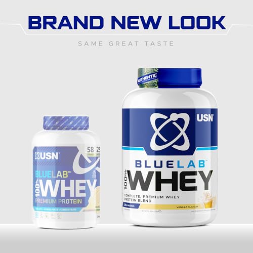 USN Blue Lab Whey Protein Powder: Vanilla - Whey Protein 2kg - Post-Workout USN