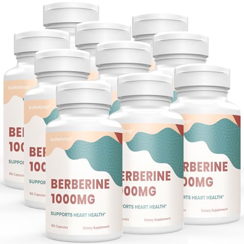 KoNefancy Berberine HCL Supplement 1000mg, High Absorption Berberine Plus Vegan Cap