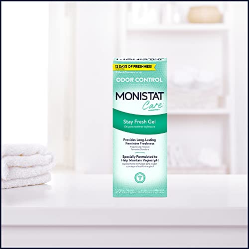 Monistat Stay Fresh Gel, Odor Eliminating Gel for Feminine Care, Fragrance Free Vaginal Gel, Prefilled Monistat