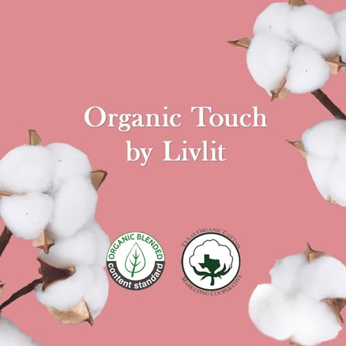 Livlit Ultra Thin Panty Liners Sanitary Pads, 100% Certified Organic Cotton from Texas, Light Absorbency