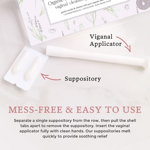 Femallay Organic Lavender and Tea Tree Oil Vaginal Cleansing Suppositories for Hygiene Femallay