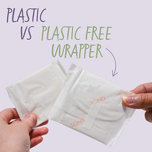 Claene Organic Cotton Cover Pads, Menstrual Large&Overnight Pads for Women, Unscented, Breathable CLAENE