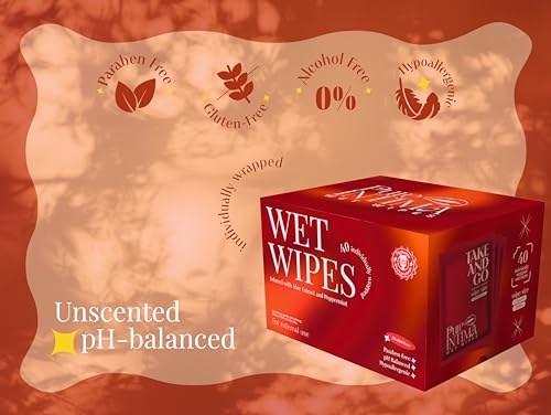 Feminine Wipes - Flushable Wet Wipes - Individually Wrapped 40 Units - pH Balanced- Alcohol-Free PureIntima