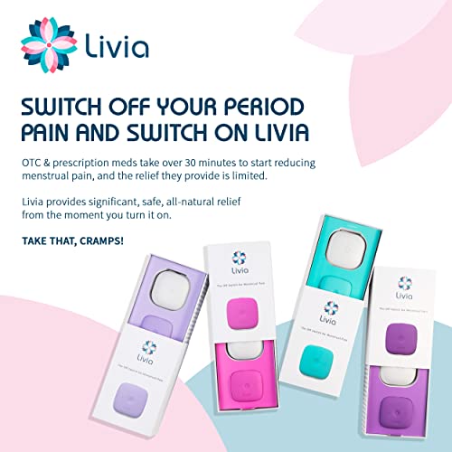 Livia Menstrual Pain Relief Device, Purple - The Off Switch for Period Pain - Portable Unit with Stick Livia