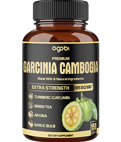 Premium Garcinia Cambogia 20:1 Extract Capsules 8550 mg - with Green Tea, Arjuna