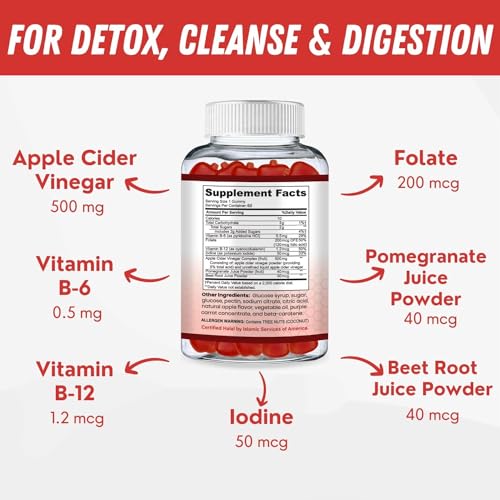 SHIFAA NUTRITION Halal Apple Cider Vinegar Gummies. Cleanse & Detox ACV Gummies SHIFAA NUTRITION