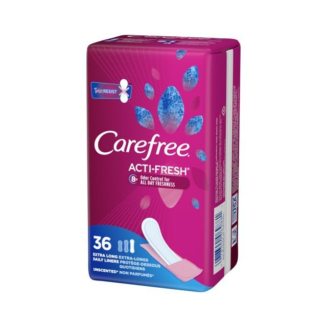 Carefree Liners Extra Long- Pantiliners for Women 36 Count (Pack of 3), Set with Feminine Flushable Msupps.com