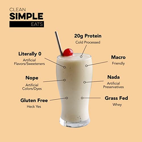 Clean Simple Eats Coconut Cream Whey Protein Powder, Natural Sweetened and Cold Clean Simple Eats