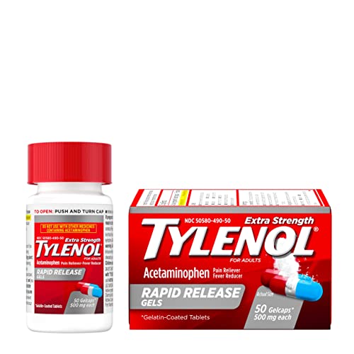 Tylenol Extra Strength Acetaminophen Rapid Release Gels for Pain & Fever, 50 Count Tylenol