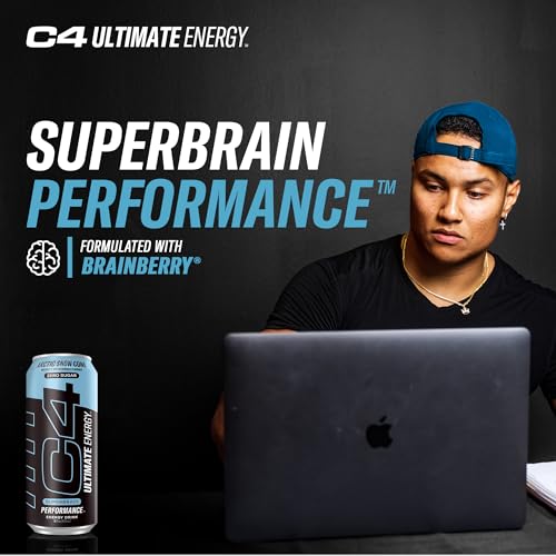 C4 Ultimate Sugar Free Energy Drink 16oz (Pack of 12) | Arctic Snow Cone | Pre Workout