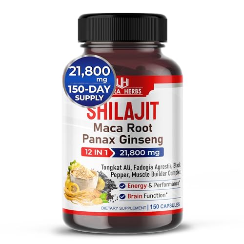 Shilajit Pure Himalayan 21,800mg - Energy Booster 85% Fulvic Acid, Maca Root
