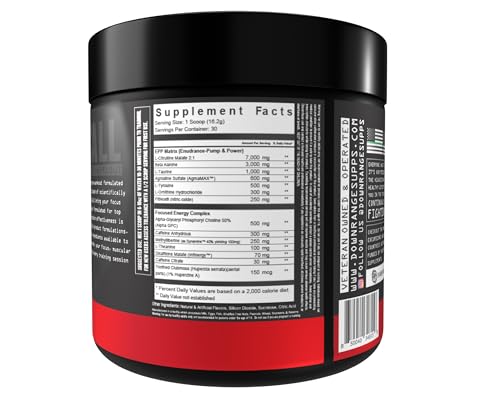 DownRange Supplements 1st Call Pre Workout Powder, Preworkout for Men and Women, Amino Acid Beta Alanine, Caffeine & More for Pump, Energy and Focus Support, 30 Serving (American AF - Cherry Punch)