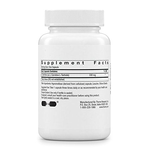 Thorne L-Carnitine - Amino Acid Supplement to Support Energy Production - 60 Capsules