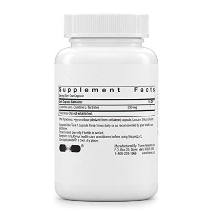 Thorne L-Carnitine - Amino Acid Supplement to Support Energy Production - 60 Capsules