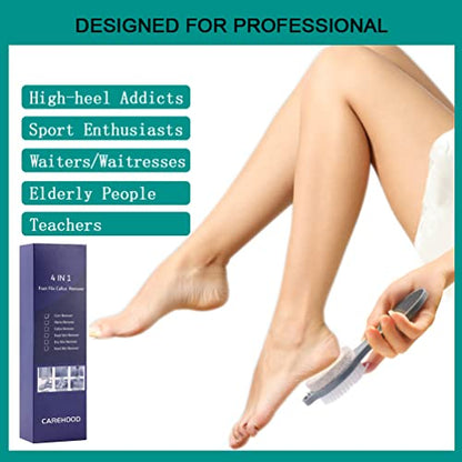 CAREHOOD Foot File Callus Remover - Multi Purpose 4 in 1 Feet Pedicure