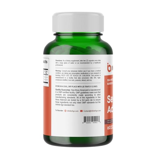 INFINITE AGE: 1250mg Sea Moss Advanced Superfood - High-Potency, Vegan