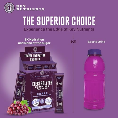 KEY NUTRIENTS Multivitamin Electrolytes Powder Packets - Fruity Grape 20 Pack